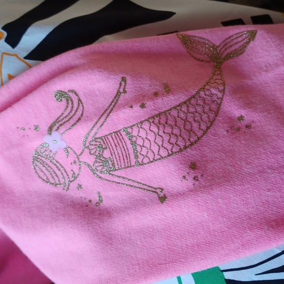 Carter's Leggings Capri length, Mermaid/Rainbow Stripes 14 - Picture 3 of 4